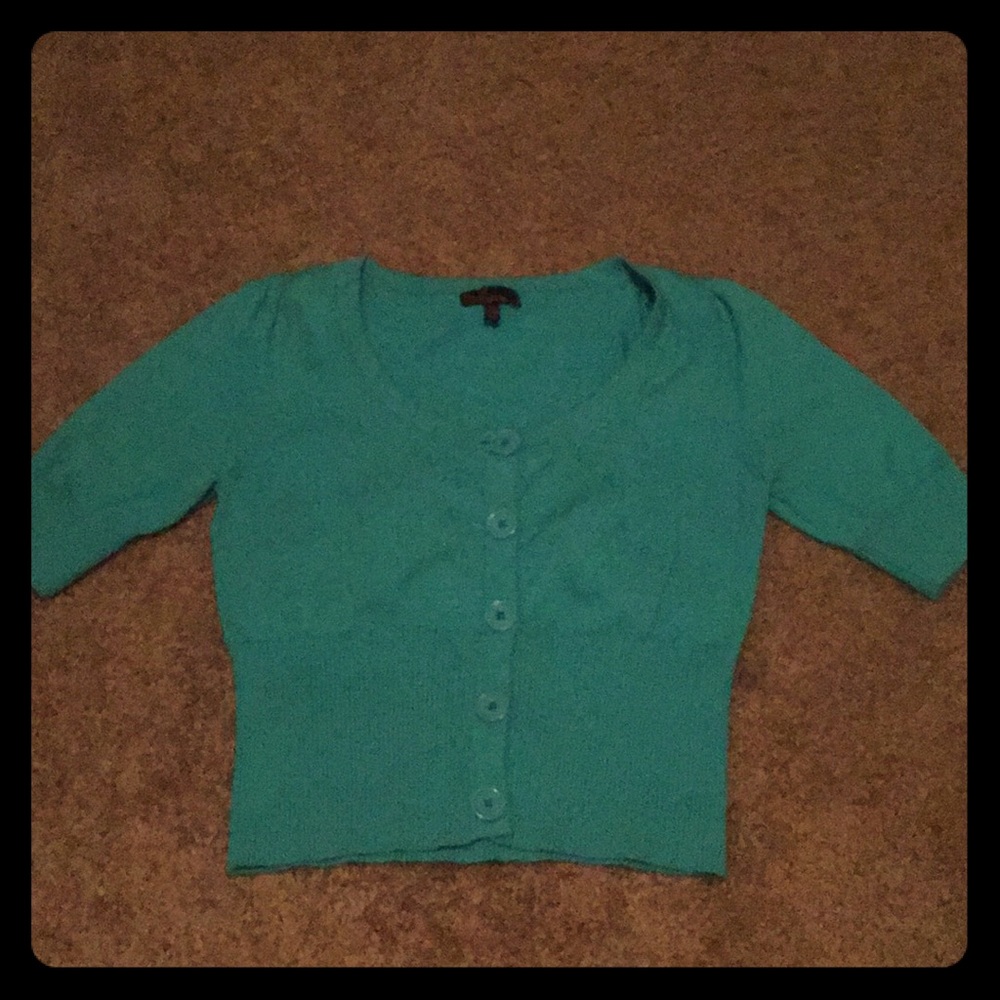 Cropped button up sweater/cover-up